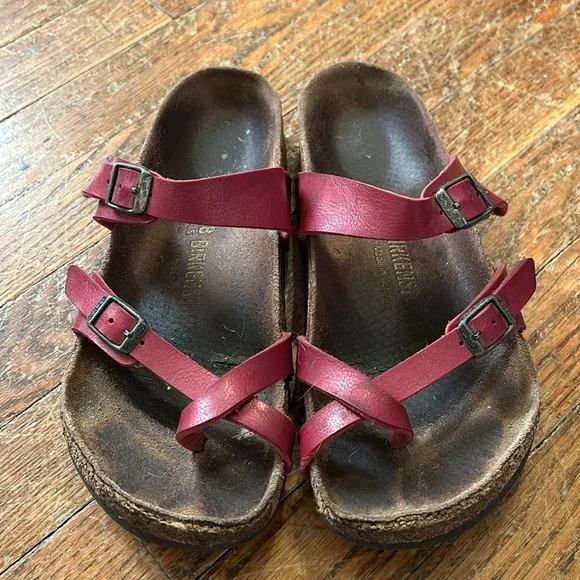 Red Birkenstocks size 8 - Picture 2 of 10